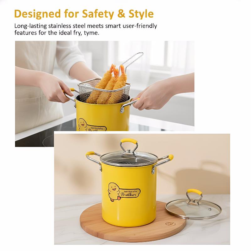 2/3L Deep Fryer Pot Stainless  - Home Cooking Oil Filter review and price